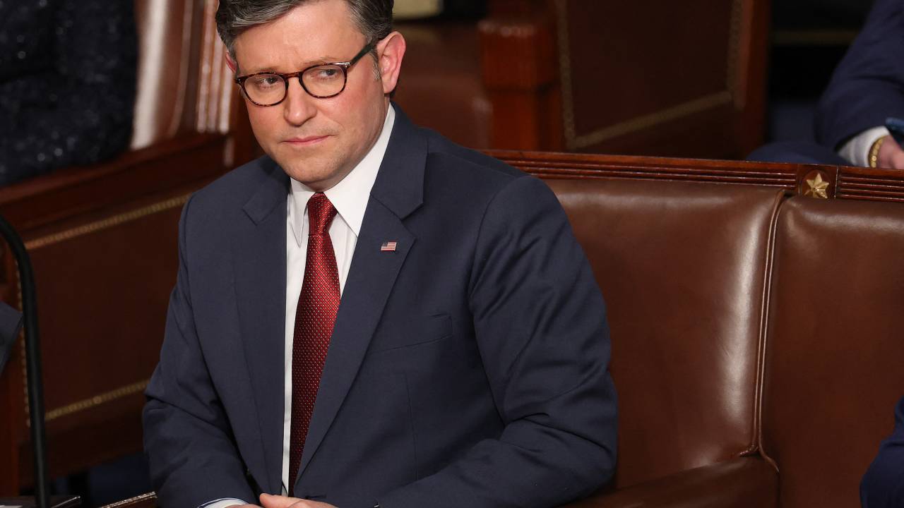 WASHINGTON, DC - JANUARY 03: U.S. Rep. Mike Johnson (R-LA) listens as the House votes for Speaker of the House on the first day of the 119th Congress in the House Chamber of the U.S. Capitol Building on January 03, 2025 in Washington, DC. Rep. Johnson is working to retain the Speakership in the face of opposition within his own party as the 119th Congress holds its first session to vote for a new Speaker of the House. Win McNamee/Getty Images/AFP (Photo by WIN MCNAMEE / GETTY IMAGES NORTH AMERICA / Getty Images via AFP)