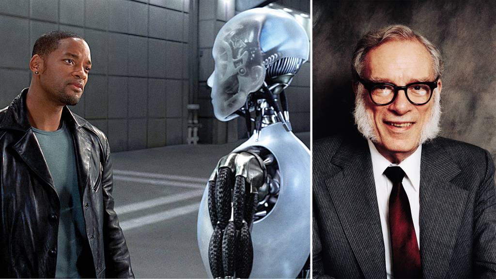 2—FILME—EU-ROBO-c IMITAÇÃO - Adaptação para a tela de Eu, Robô, clássico de Asimov (à dir.): dura convivência com androides