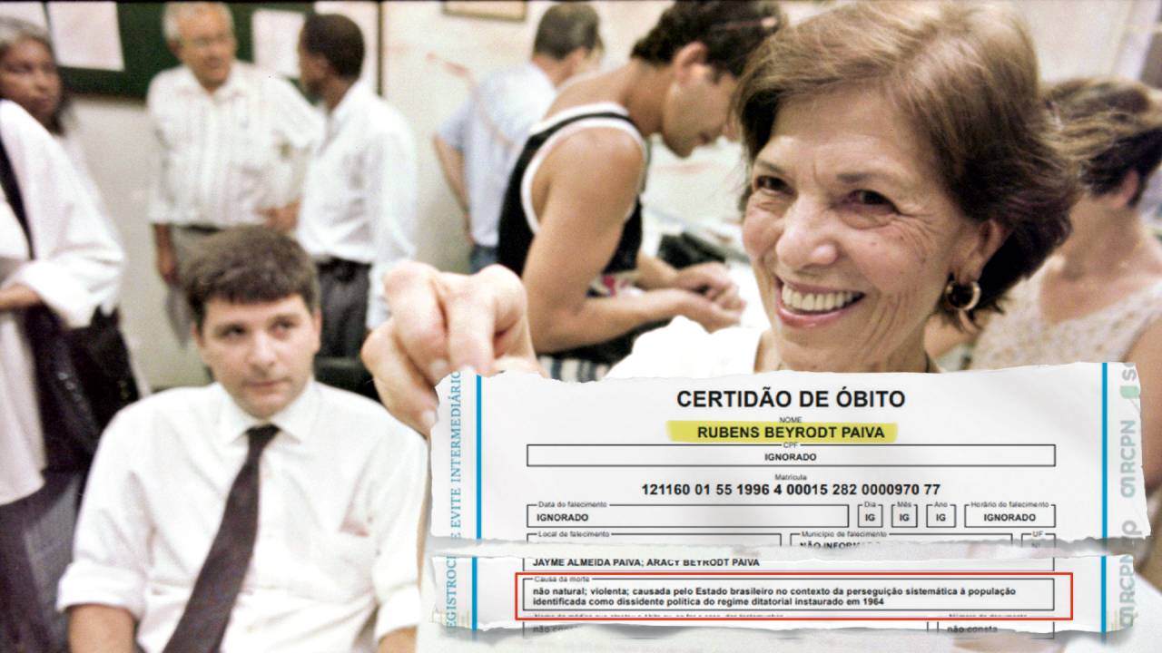 ANTES E DEPOIS - Eunice Paiva: certidão do marido foi alterada para constar que ele foi morto pelo Estado
