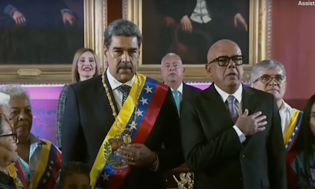 Venezuela Eleição Posse Nicolás Maduro Nicolás Maduro faz juramento e toma posse para terceiro mandato como presidente da Venezuela, em meio a acusações de fraude eleitoral. 10/01/2025 -