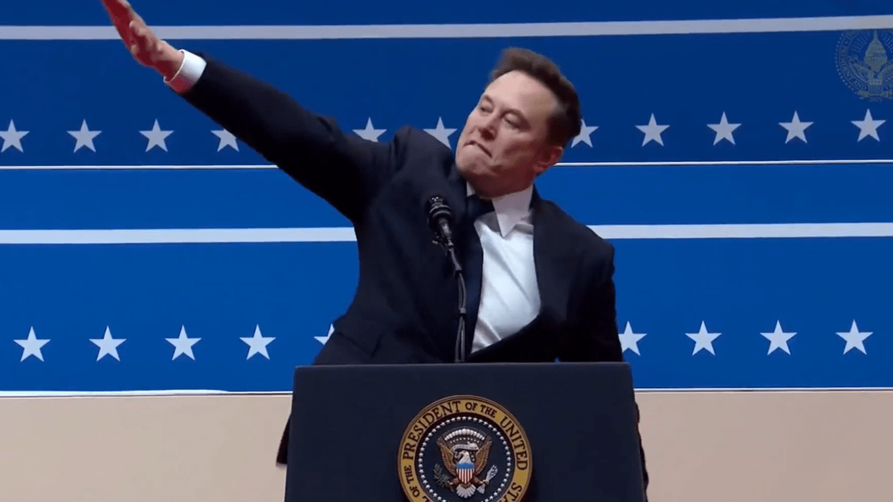 Elon Musk em discurso na Capital One Arena, em Washington, D.C. 20/01/2025 -