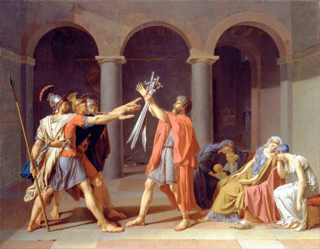 'O juramento dos Horácios'. de Jacques-Louis David, 1784 /1785. Óleo sobre tela. Louvre, Paris -