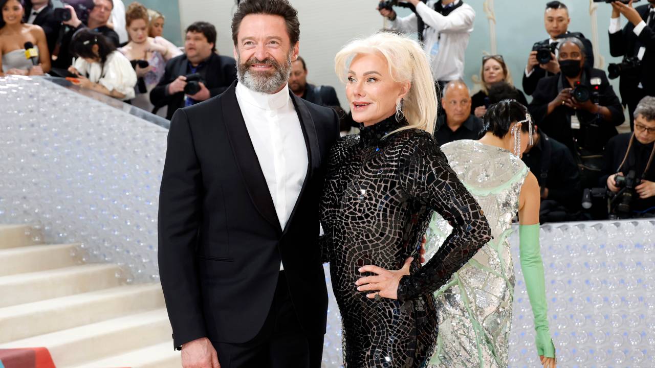 NEW YORK, NEW YORK - MAY 01: (L-R) Hugh Jackman and Deborra-Lee Furness attend The 2023 Met Gala Celebrating "Karl Lagerfeld: A Line Of Beauty" at The Metropolitan Museum of Art on May 01, 2023 in New York City. (Photo by Mike Coppola/Getty Images)