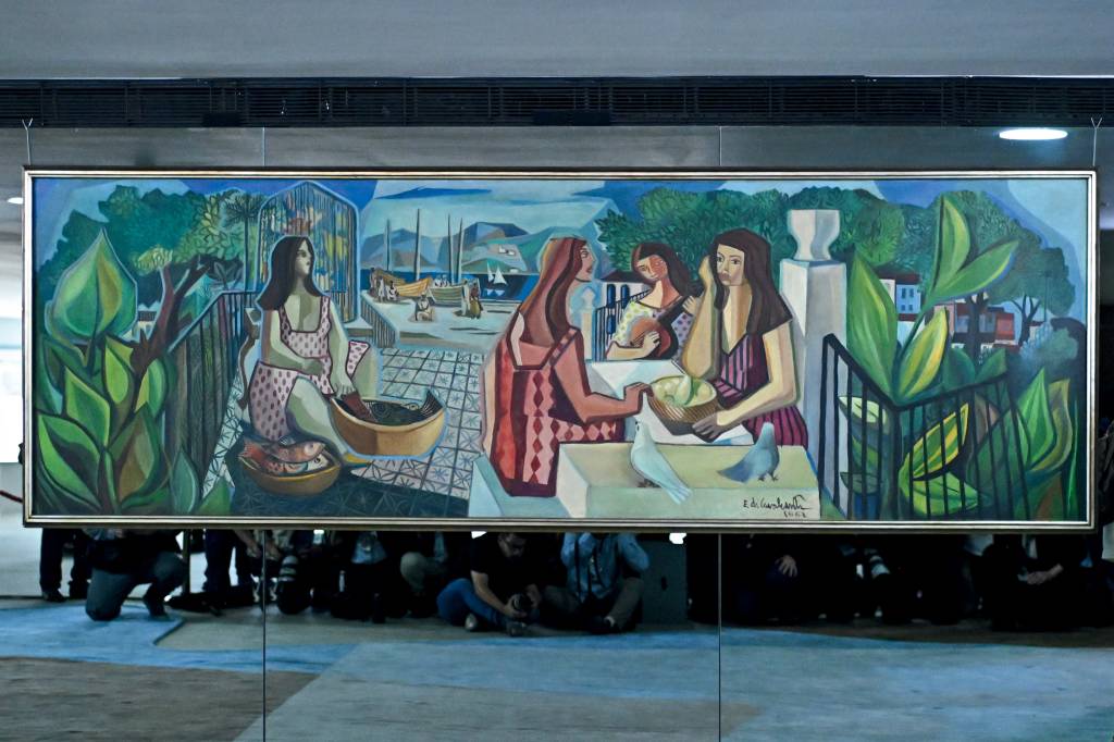 Lula da Silva lidera restitución de obras de arte en Brasilia RESTAURAÇÃO - Di Cavalcanti: tela do pintor brasileiro foi apresentada como símbolo de resistência republicana