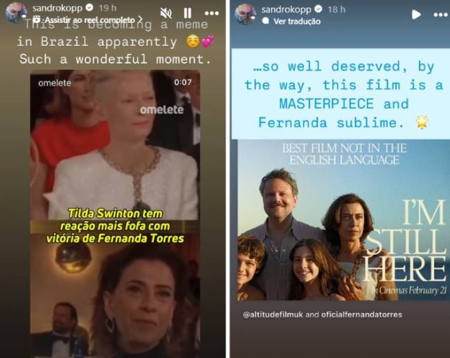 stories-tilda Marido de Tilda Swinton repercute memes de fãs brasileiros