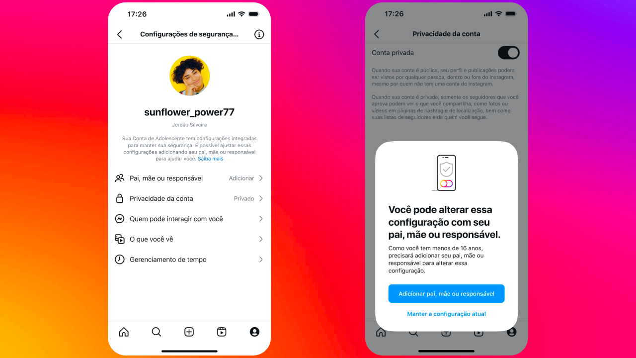 Meta - Instagram limita contas de adolescentes e amplia controle parental Medidas visam reduzir interações indesejadas e exposição a conteúdos sensíveis na rede social