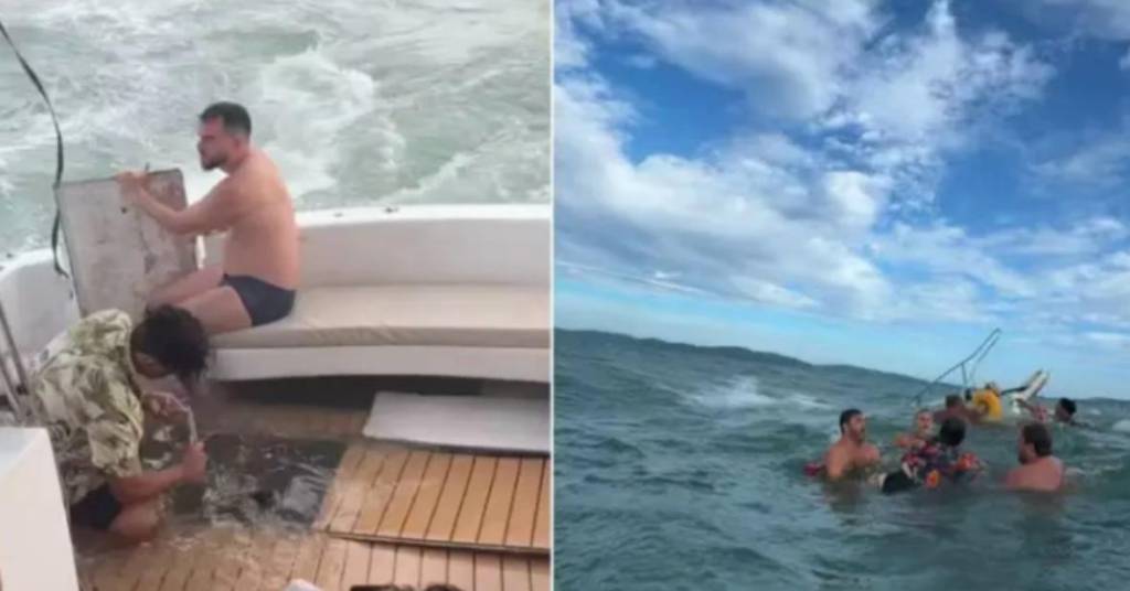 Embarcação naufraga em Búzios com 19 pessoas a bordo