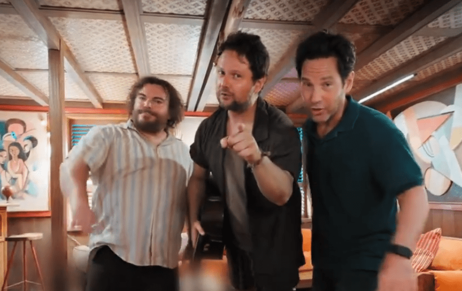 Jack Black, Selton Mello e Paul Rudd no set de 'Anaconda' -