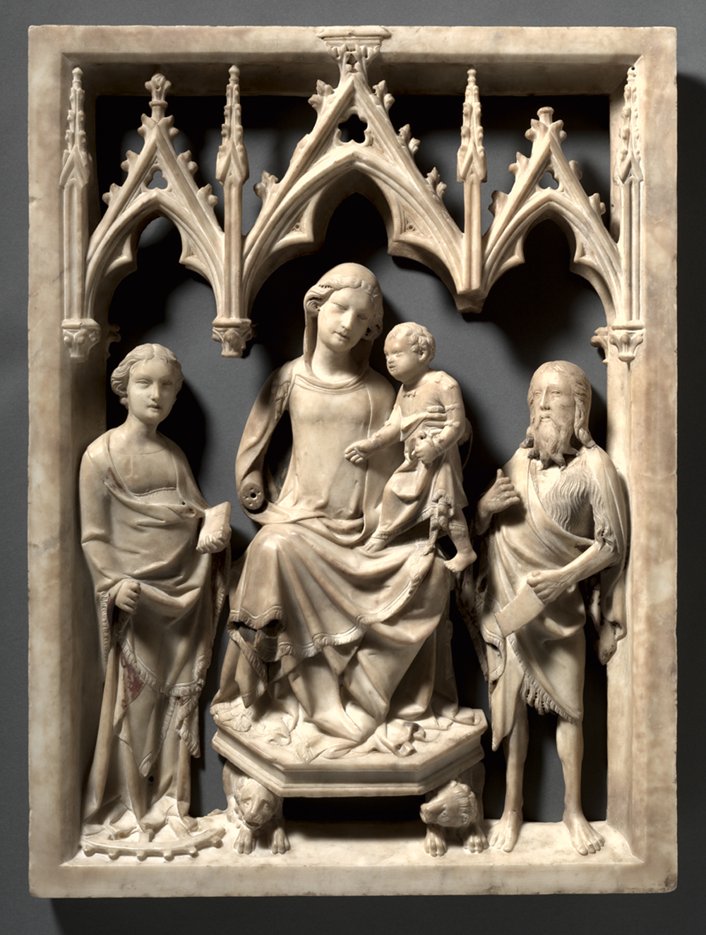 4—x10753-A5.jpg ESCULTURA - 'A Virgem e o Menino com os Santos Catarina e João Batista': feita para decorar altares