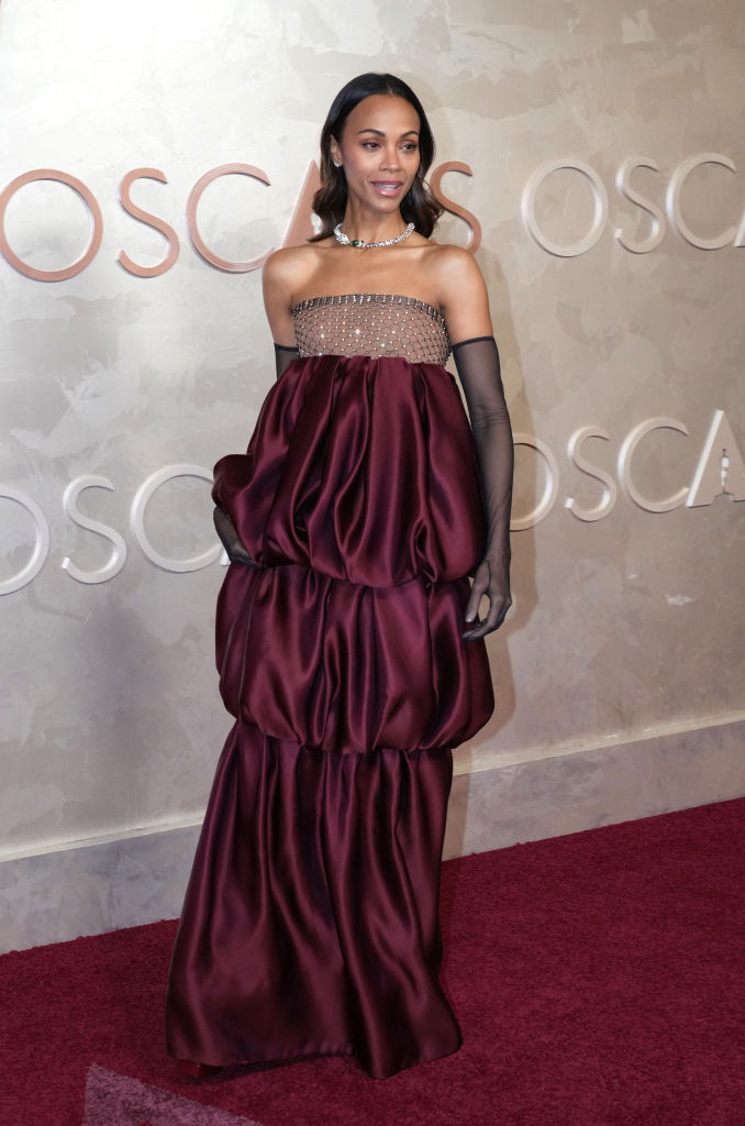 97th Annual Oscars – Arrivals Zoe Saldana veste Saint Laurent