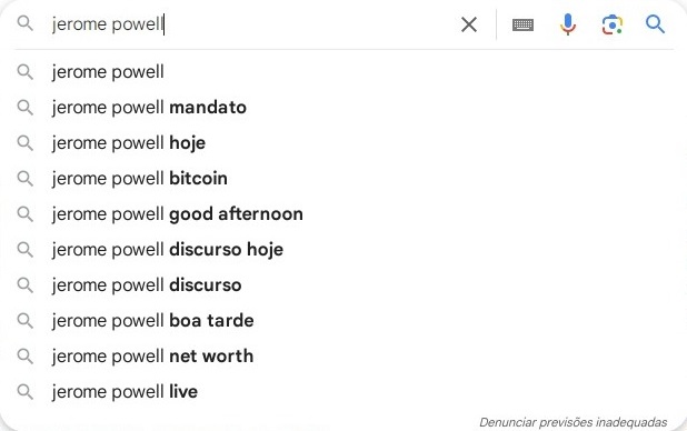 powell Buscas feitas no Google em 7 de março de 2025