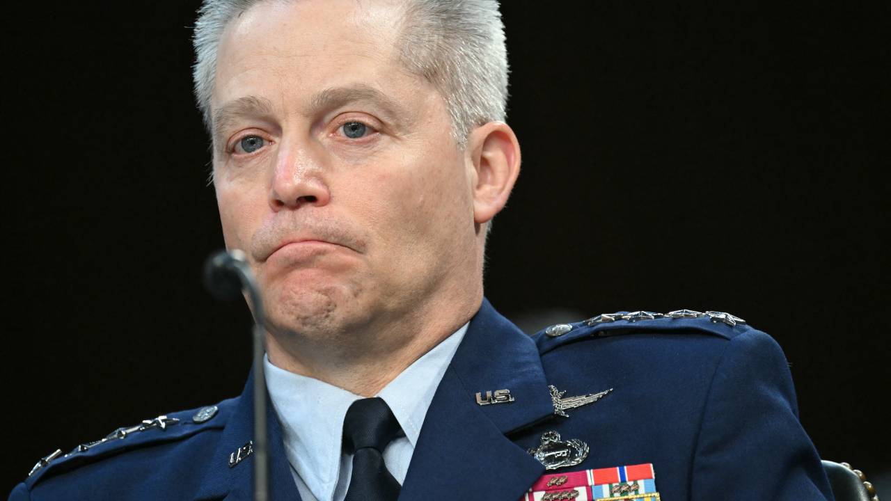 The Director of the National Security Agency, Gen. Timothy Haugh, testifies before the Senate Intelligence Committee hearing on "Worldwide Threats," on Capitol Hill in Washington, DC, on March 25, 2025. (Photo by SAUL LOEB / AFP)