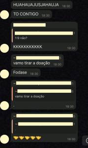 2_fb4a37 Prints mostram estudantes decidindo o percentual que seria doado ou usado para financiar o evento de recepção dos calouros