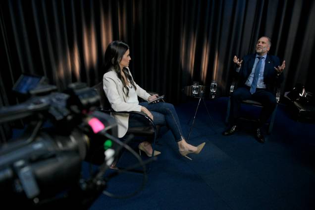 A jornalista Marcela Rahal durante entrevista com Mario Luiz Sarrubbo, Secretário Nacional de Segurança Pública do MJSP A jornalista Marcela Rahal durante entrevista com Mario Luiz Sarrubbo, Secretário Nacional de Segurança Pública do MJSP