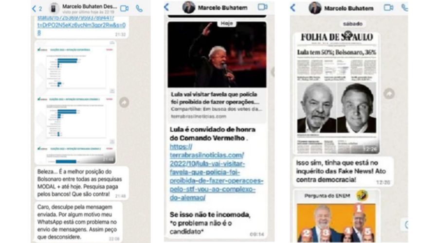 Mensagens que o desembargador Marcelo Lima Buhatem enviou pelo WhatsApp Mensagens que o desembargador Marcelo Lima Buhatem enviou pelo WhatsApp