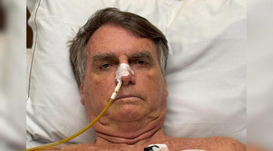 O ex-presidente Jair Bolsonaro, internado por conta de uma cirurgia no intestino desde o dia 13 de abril