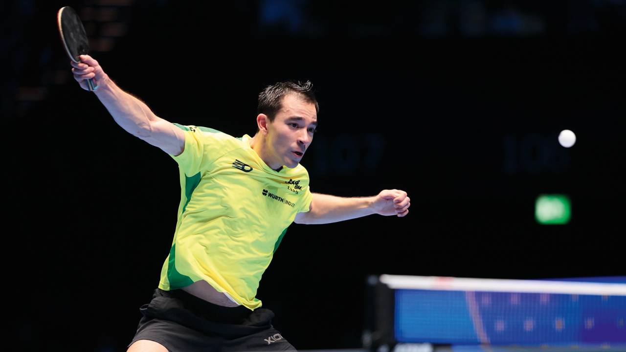 Mas, desta vez, quem comandou a bolinha por quase toda a partida, com gestos vigorosos e certeiros, foi Hugo Calderano, 28 anos, que levou um inesperado ouro na Copa do Mundo, escalando para o terceiro lugar no ranking global e vencendo o mesa-tenista-sensação Lin Shidong, o número 1 da lista, no domingo 20