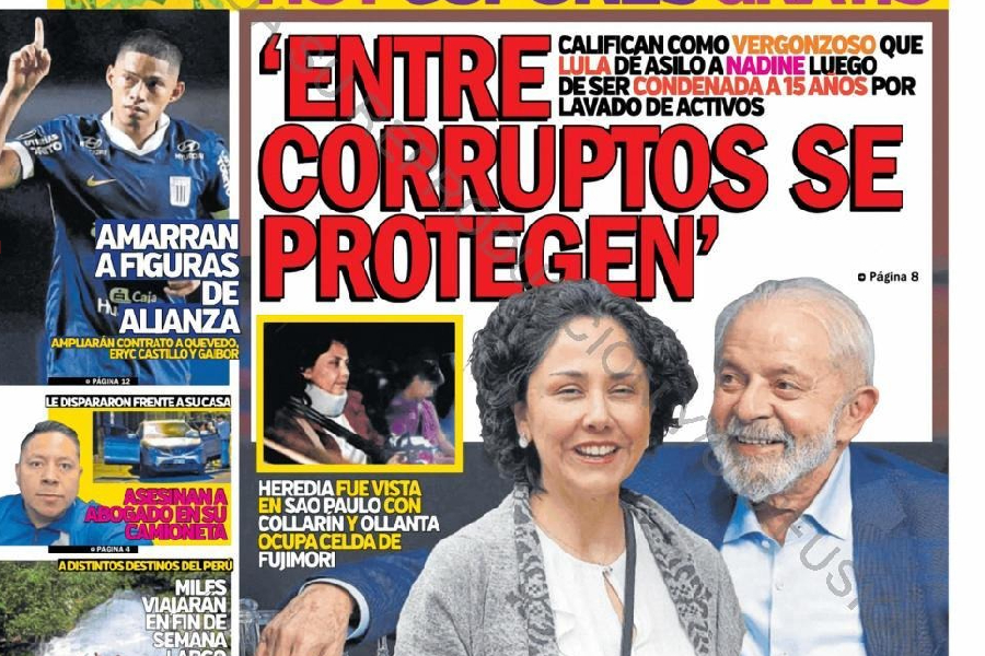 Capa do tabloide 'Trome' nesta sexta-feira