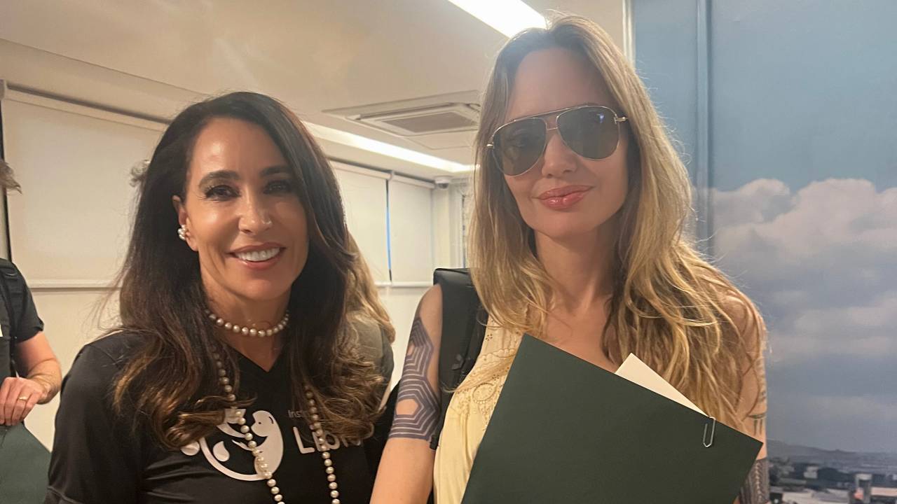 Raquel Machado, presidente do Instituto Libio, em encontro com Angelina Jolie