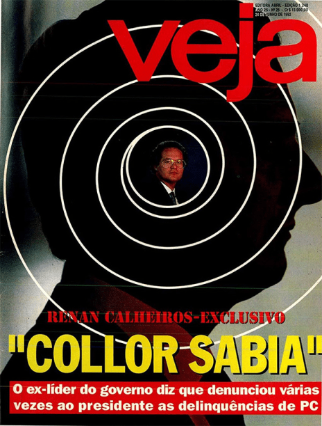 24/06/1992 - "Renan Calheiros: 'Collor sabia'" - Em entrevista exclusiva, Renan Calheiros, ex-líder do governo Collor na Câmara dos Deputados, revela ainda mais detalhes sobre os escândalos envolvendo o presidente e PC Farias
