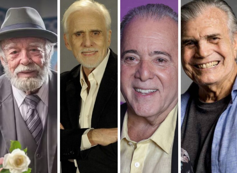 Atores Emiliano Queiroz, Francisco Cuoco, Tony Ramos e Tarcísio Meira
