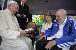 Papa Francisco e Fidel Castro, durante visita do pontífice a Havana, em 2015 Papa Francisco e Fidel Castro, durante visita do pontífice a Havana, em 2015