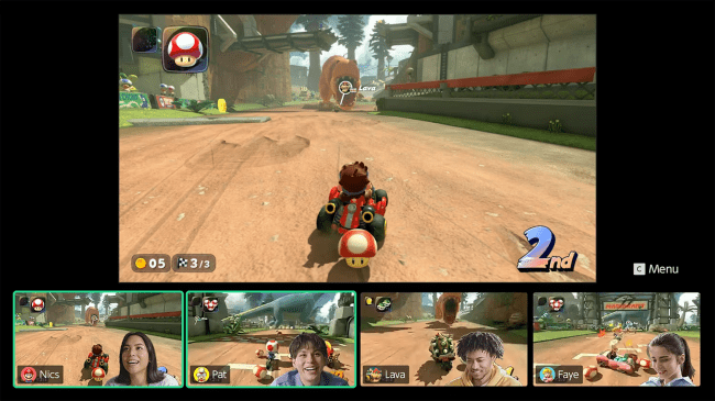 image2 GameChat no Switch 2 permite compartilhar a tela e vídeo