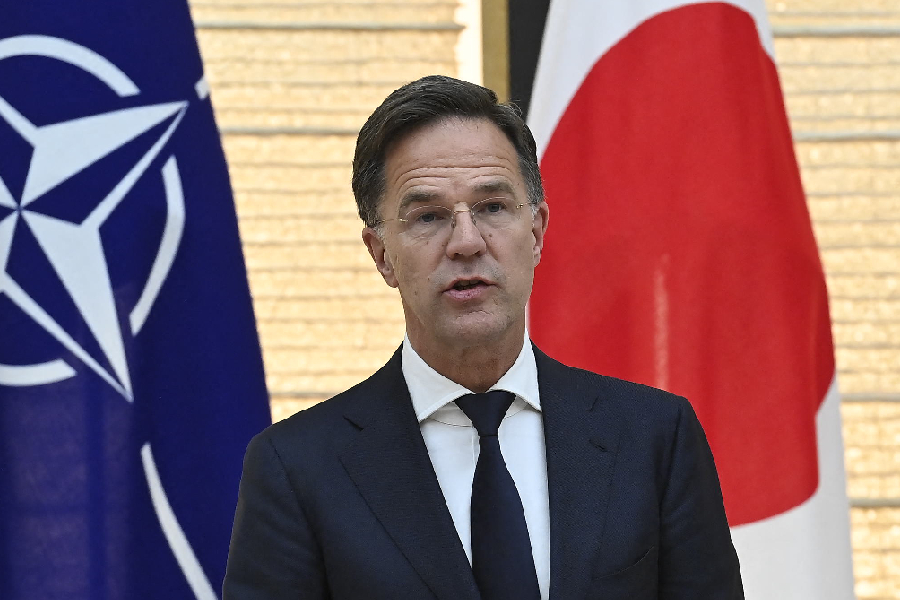 O secretário-geral da OTAN, Mark Rutte, durante visita ao Japão e encontro com o primeiro-ministro Ishiba Shigeru