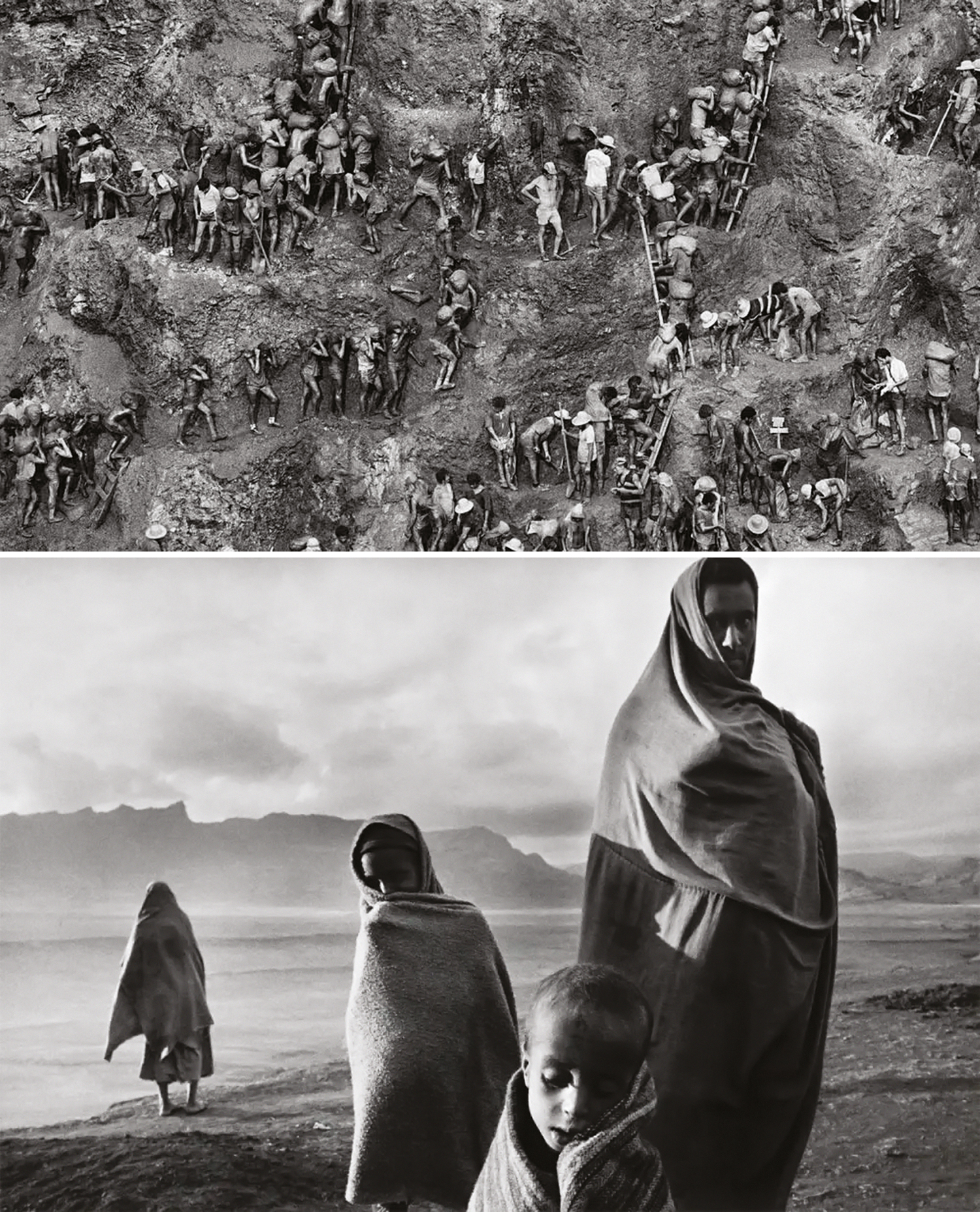 DIGNIDADE -&ensp;Os garimpeiros de Serra Pelada e a fome na Eti&oacute;pia (abaixo): &ldquo;Por que o mundo pobre deveria ser mais feio que o mundo rico? A luz aqui &eacute; a mesma de l&aacute;&rdquo;