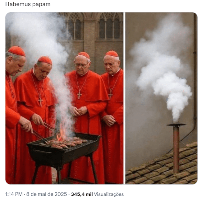 Meme sobre a fumaça branca Meme sobre a fumaça branca