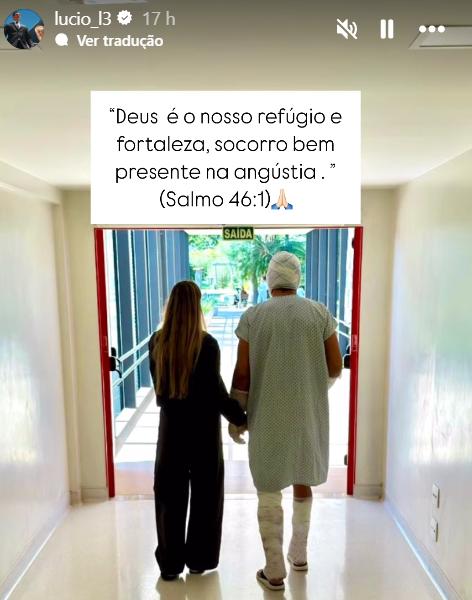 Ex-jogador Lúcio no hospital depois de se queimar em acidente doméstico