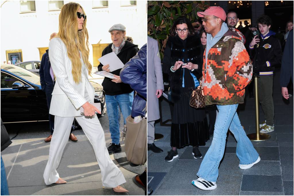 GettyImages-2205927126.jpg INSPIRAÇÃO - Elle Macpherson e Pharrell Williams: como Lennon & McCartney