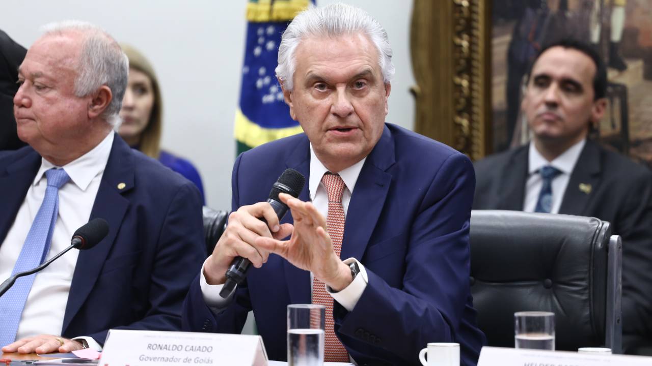 Governador de Goiás, Ronaldo Caiado (União Brasil), é pré-candidato à Presidência da República para as eleições de 2026