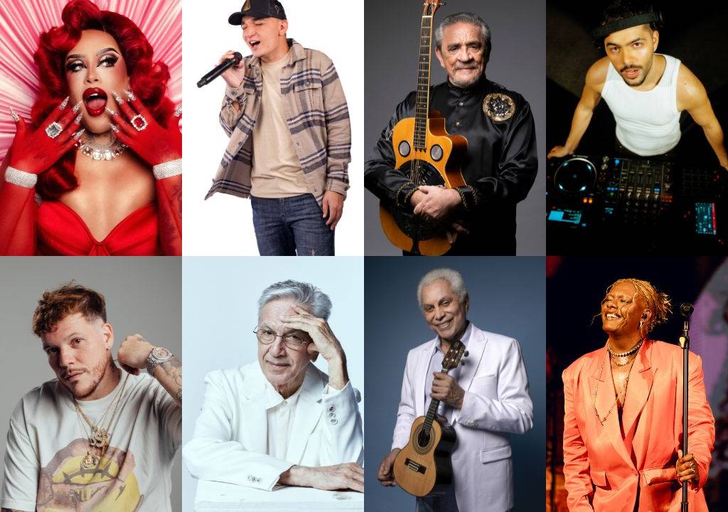 Os artistas Glória Groove, João Gomes, Alceu Valença, Pedro Sampaio, Ferrugem, Caetano Veloso, Paulinho da Viola e Liniker integram a lista de atrações dos festivais