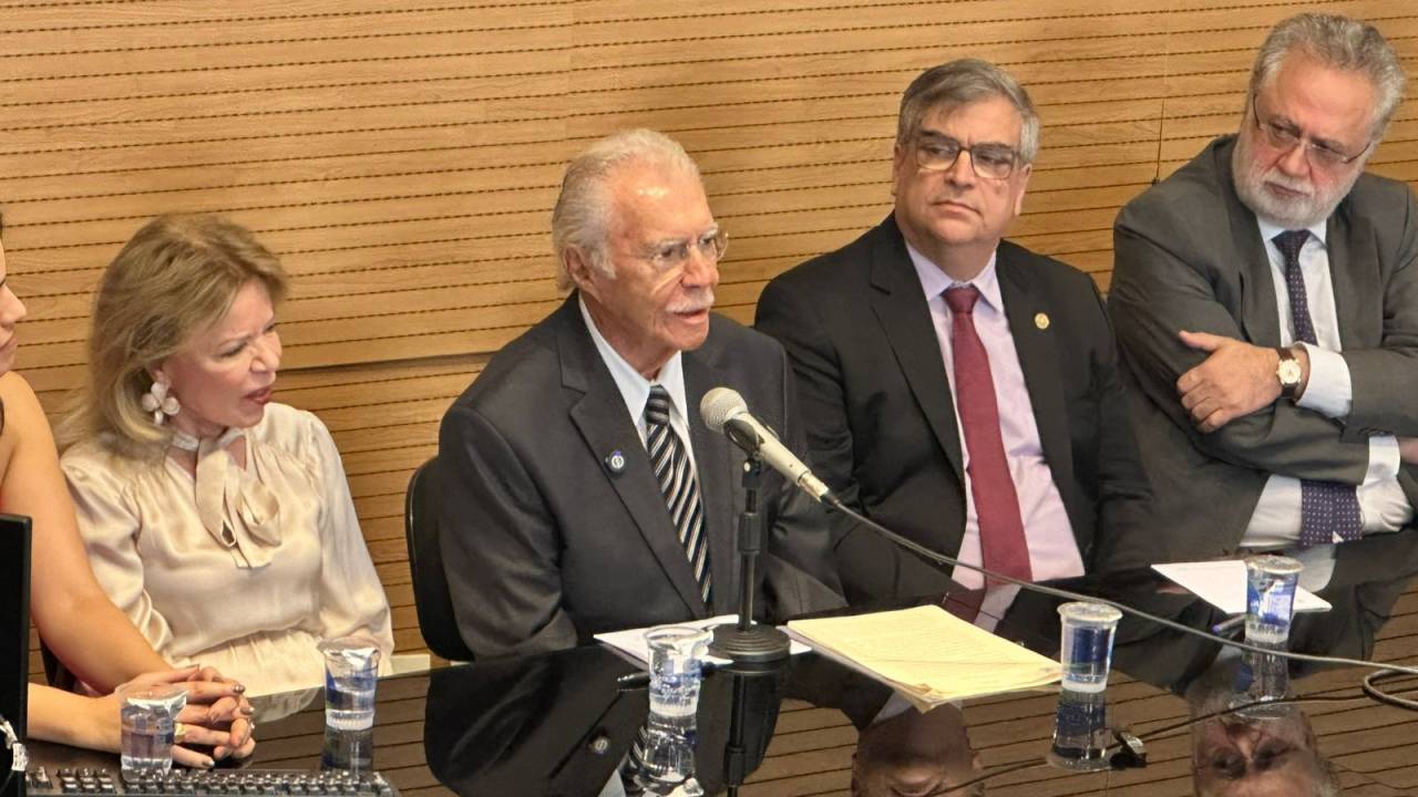 O ex-presidente da República, José Sarney, em homenagem na USP nesta quarta-feira, 21