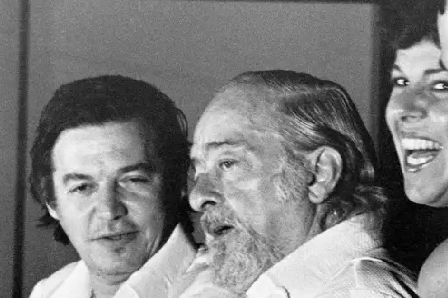 Tom Jobim, Vinícius de Moraes e Miúcha, em show no Canecão
