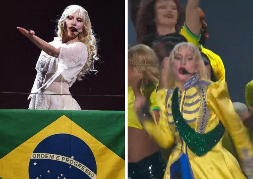 Lady Gaga durante show na Praia de Copacabana
