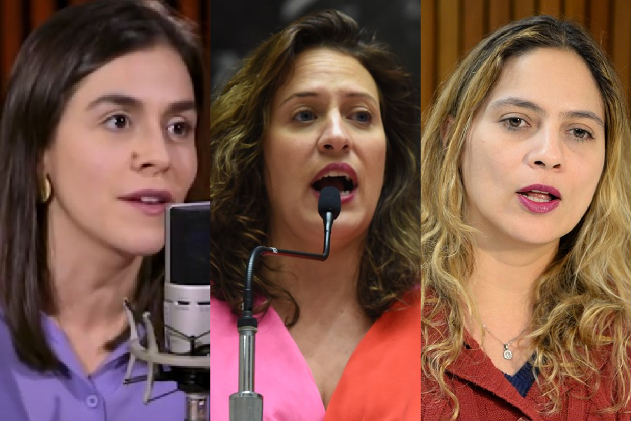 As deputadas estaduais de Minas Gerais Lohanna França (PV); Bella Gonçalves (PSOL); e Beatriz Cerqueira (PT)