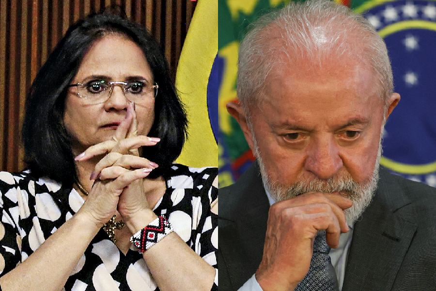 A senadora Damares Alves (Republicanos-DF) e o presidente Lula