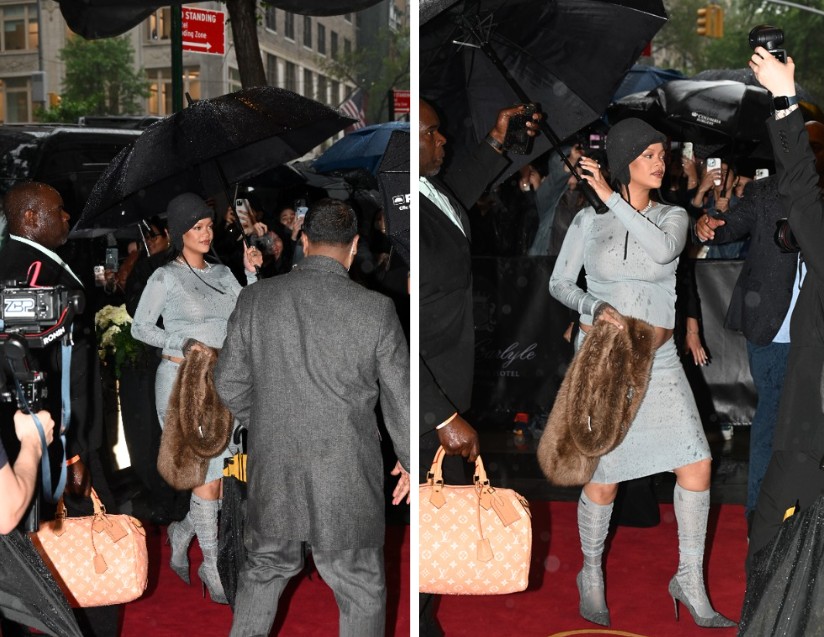Rihanna chegando ao Met Gala 2025