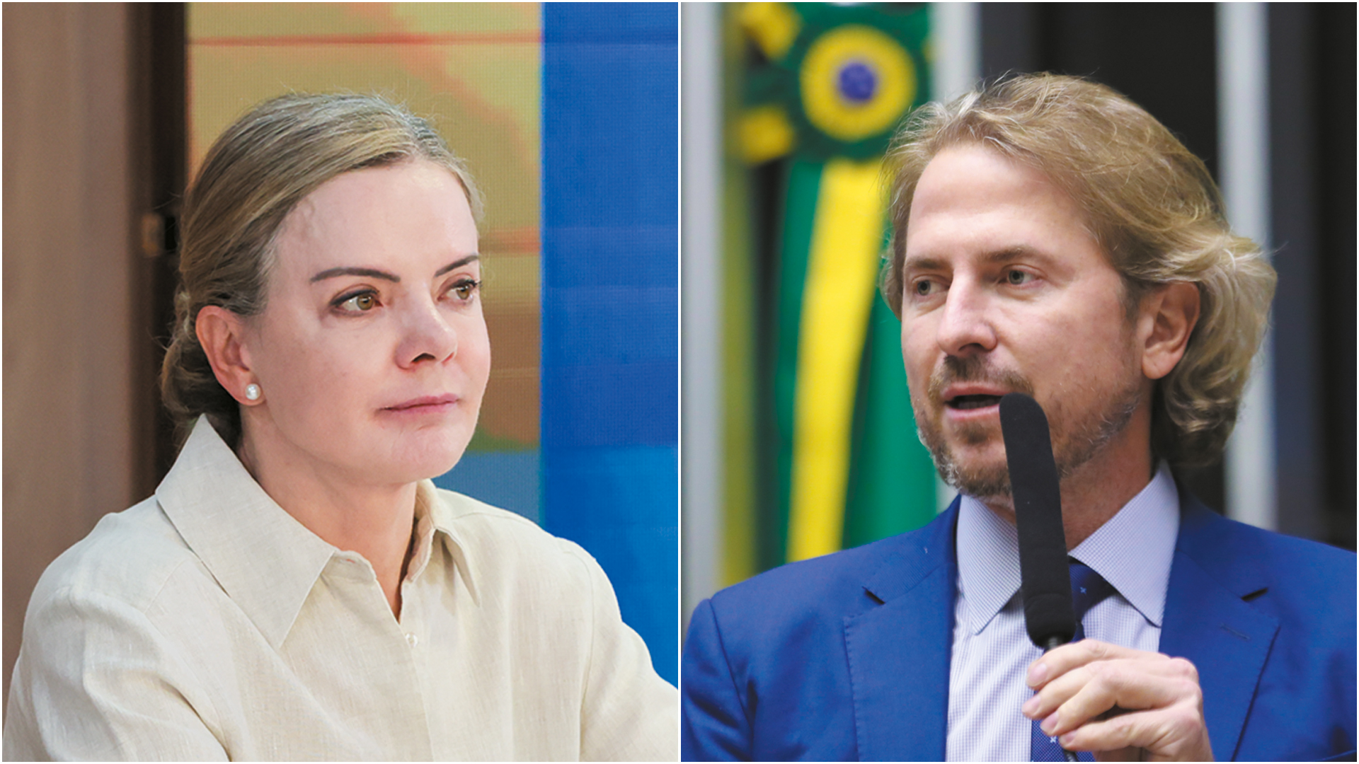 RACHA -&ensp;Gleisi Hoffmann e Zeca Dirceu: disputa apertada entre os dois grupos no Paran&aacute; deixa em aberto o futuro da sigla no estado