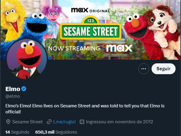 elmo_hack O perfil de Elmo no X, antigo Twitter -