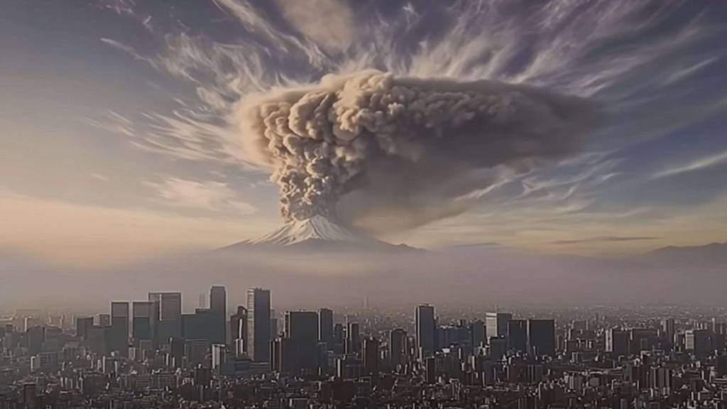 Japão simula com IA como seria erupção do Monte Fuji; assista