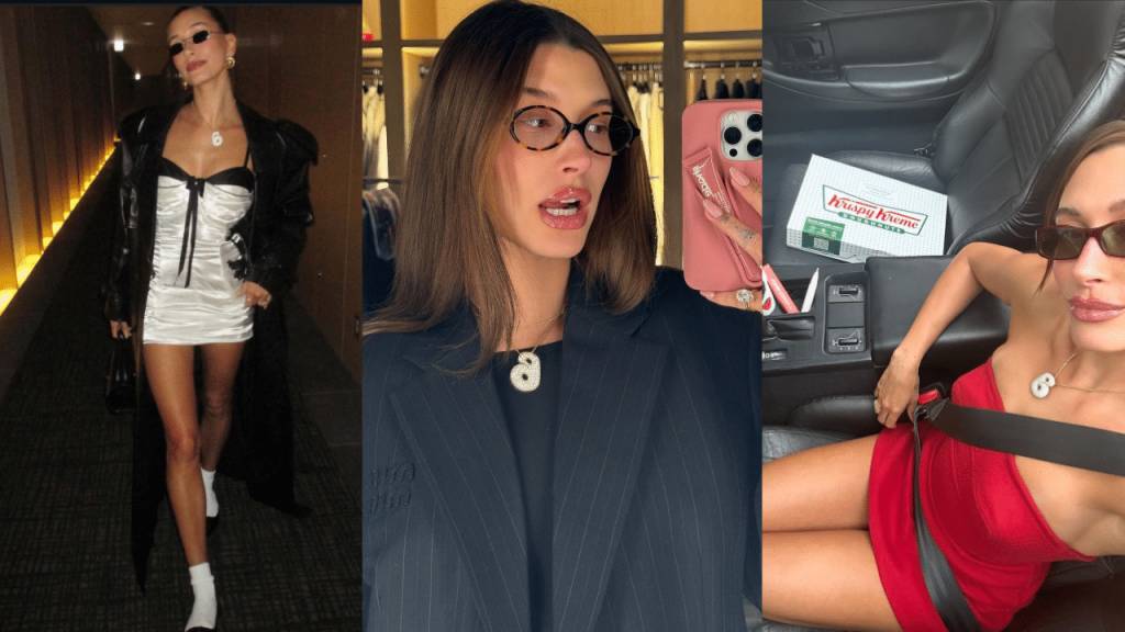 Marido no pesco&ccedil;o: Hailey ostenta o colar com a inicial do sobrenome de Justin em combinado com v&aacute;rios looks