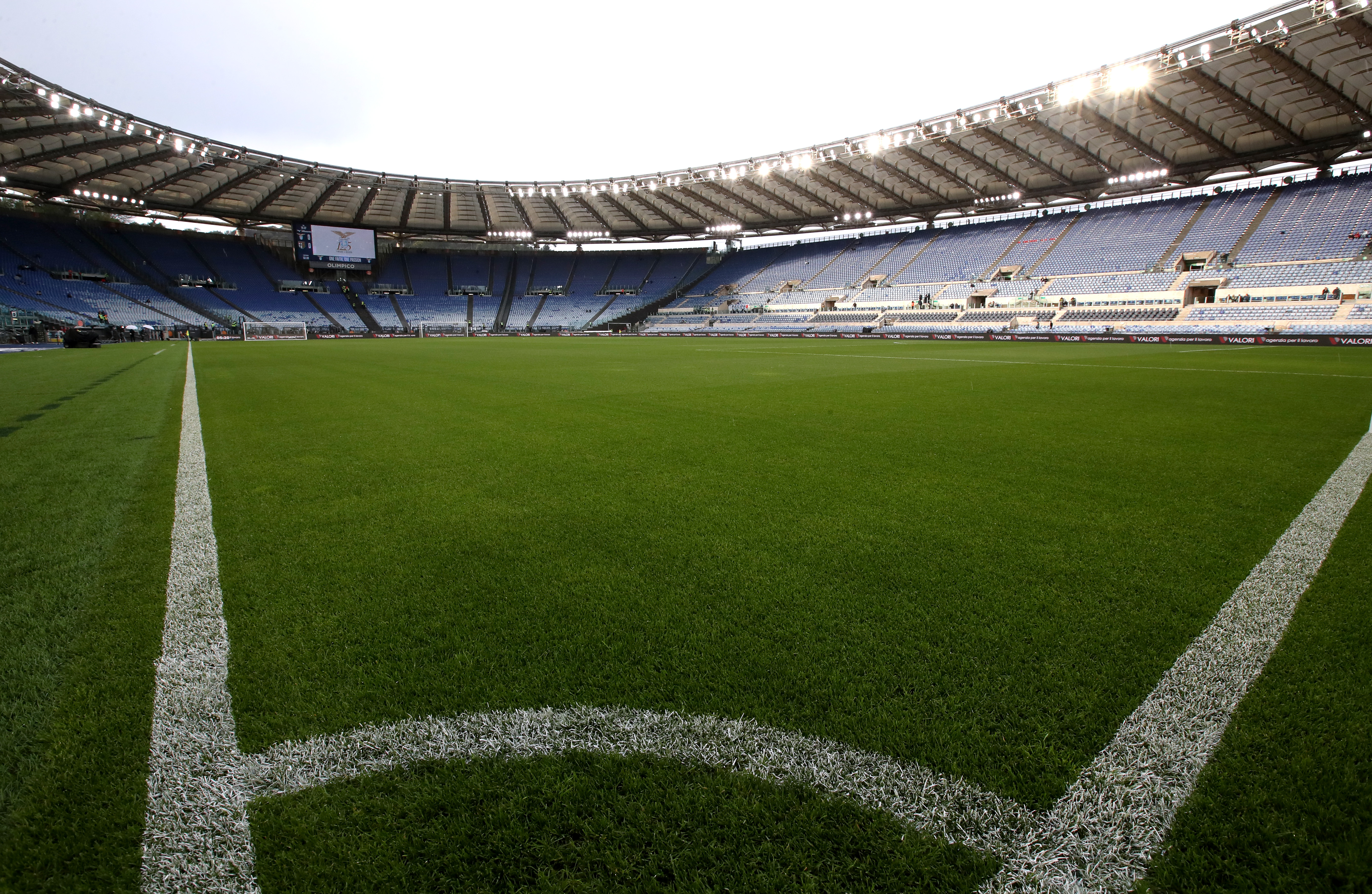ROME, ITALY - APRIL 28: A general view inside the stadium prior to the Serie A match between SS Lazio and Parma at Stadio Olimpico on April 28, 2025 in Rome, Italy. (Photo by Paolo Bruno/Getty Images)