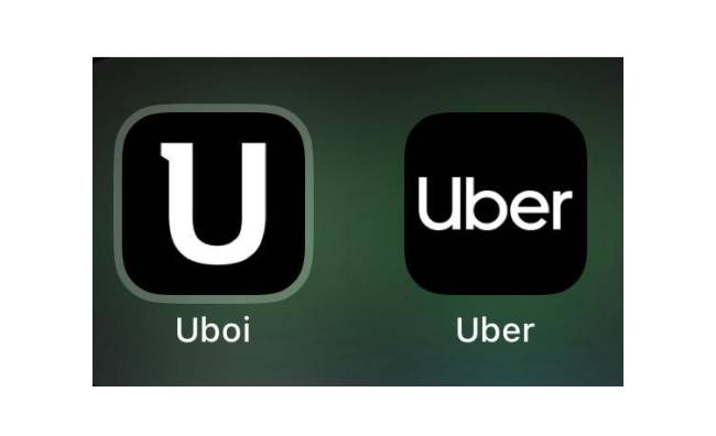 Uboi 2 Logo aplicativo Uboi, em comparação com logo aplicativo Uber