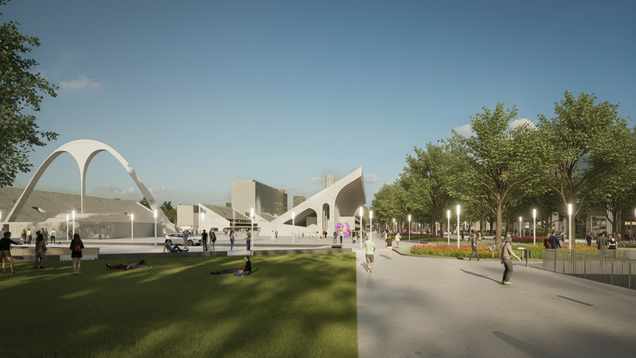 O Boulevard do Samba, desenhado como uma grande esplanada ao lado da Sapucaí