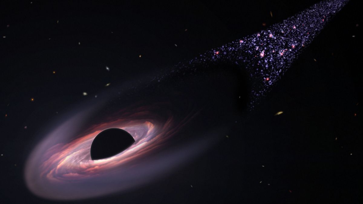 Buraco negro supermassivo é flagrado vagando pelo espaço pela primeira vez
