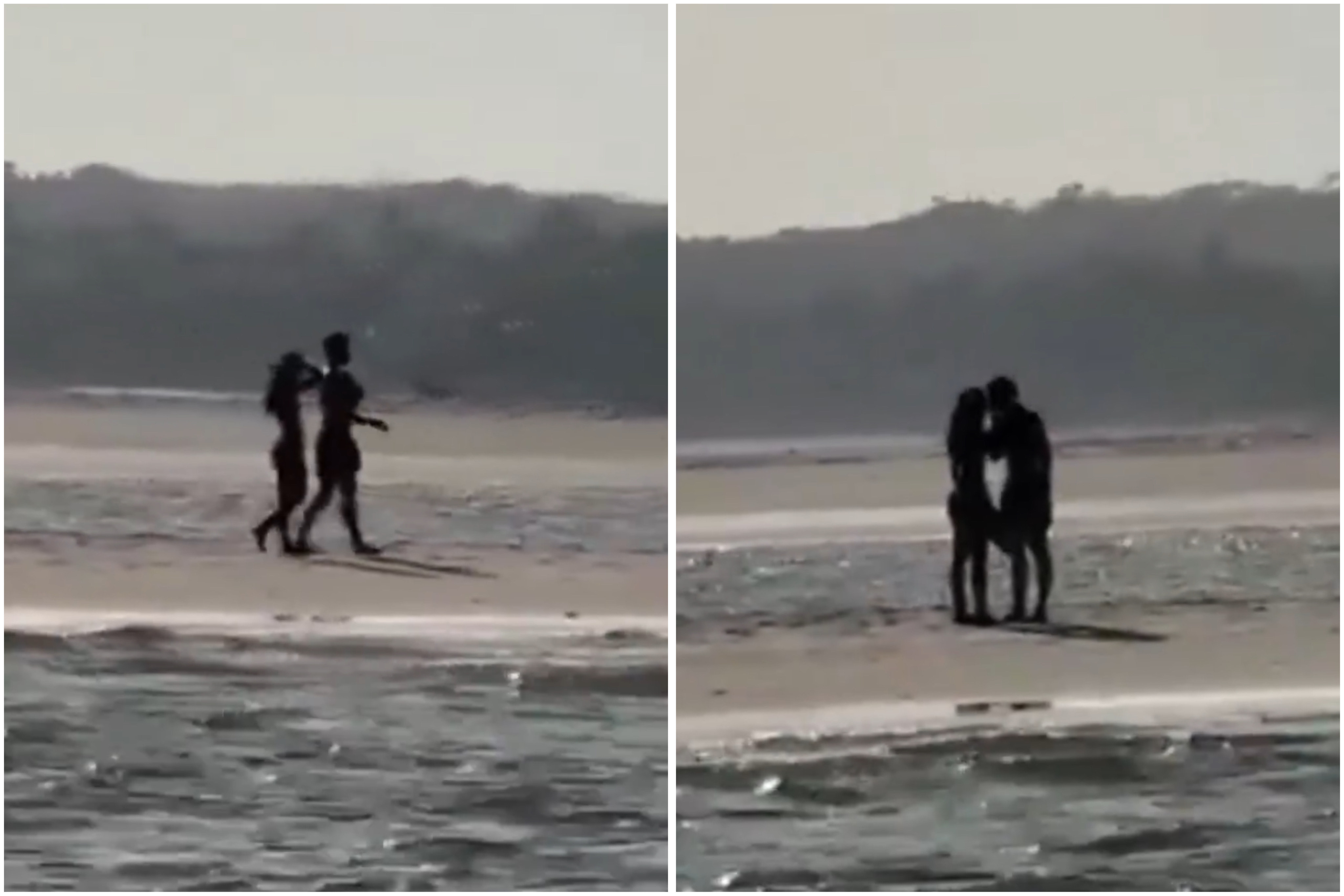 Bruna Marquezine e Shawn Mendes são vistos aos beijos em praia