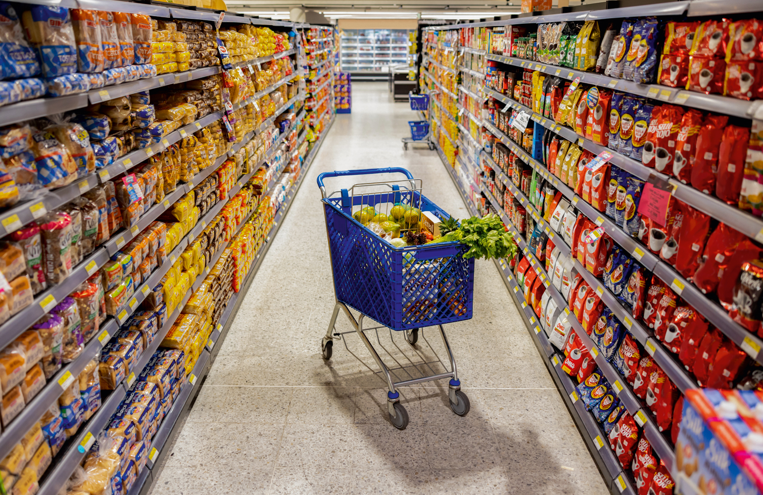 ONIPRESENTES -&ensp;G&ocirc;ndolas cheias: produtos dominam os supermercados, mas s&atilde;o associados a v&aacute;rias doen&ccedil;as